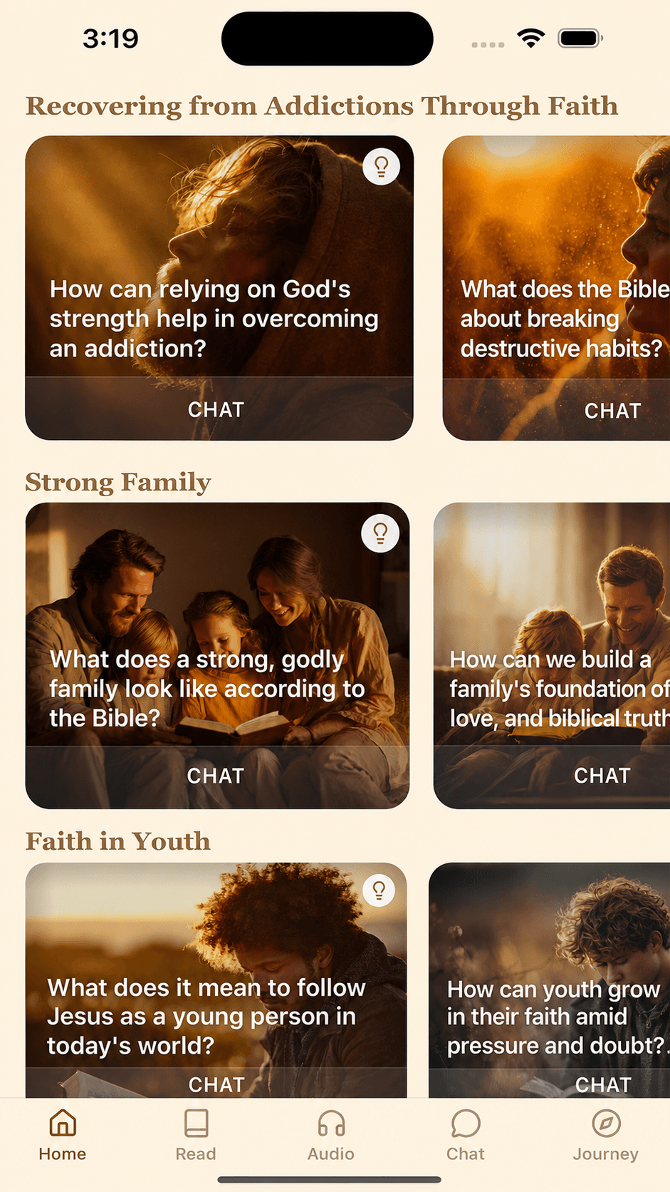 Hope app journey screen with a sobriety milestone